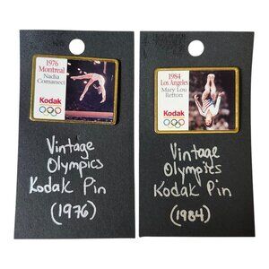 Olympics 1995 Eastman Kodak Lot‎ Of 2 Gymnastics - Comaneci & Retton Lapel Pins